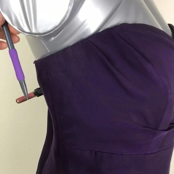 Purple eggplant strapless long bridesmaid dress 14 - Picture 17 of 17